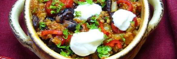 чили кон карне с хрустящей фасолью