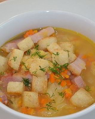 Гороховый суп с копченой грудинкой