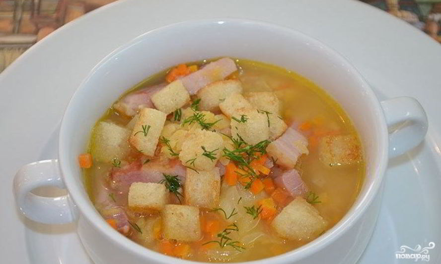 Рецепт горохового супа с копченой грудинкой