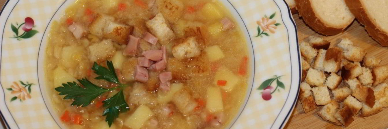 Гороховый суп с копченой курицей
