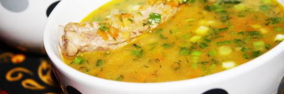 гороховый суп со свиными ребрышками