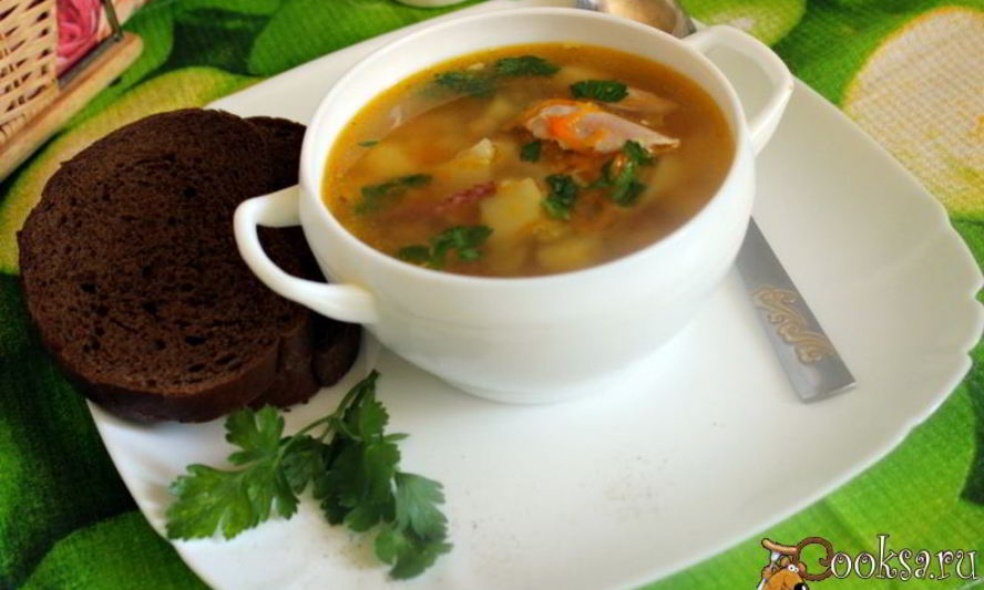 Рецепт куриного супа с зеленым горохом и чечевицей бобовый дуэт