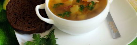 куриный суп с зеленым горохом и чечевицей бобовый дуэт
