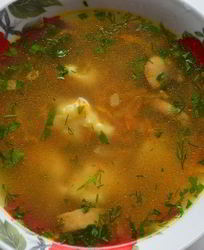 Гречневый суп с грибами и картофельными клецками