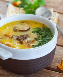 Грибной суп с манной крупой