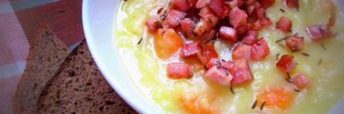 Густой картофельный суп с квашеной капустой