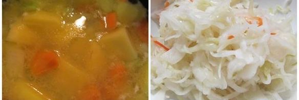 густой картофельный суп с квашеной капустой