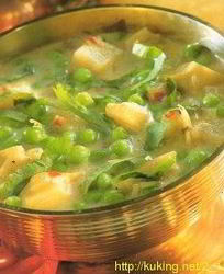 Индийский суп с картофелем и горошком