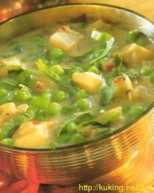 Индийский суп с картофелем и горошком