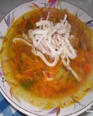 Итальянский суп с кальмарами