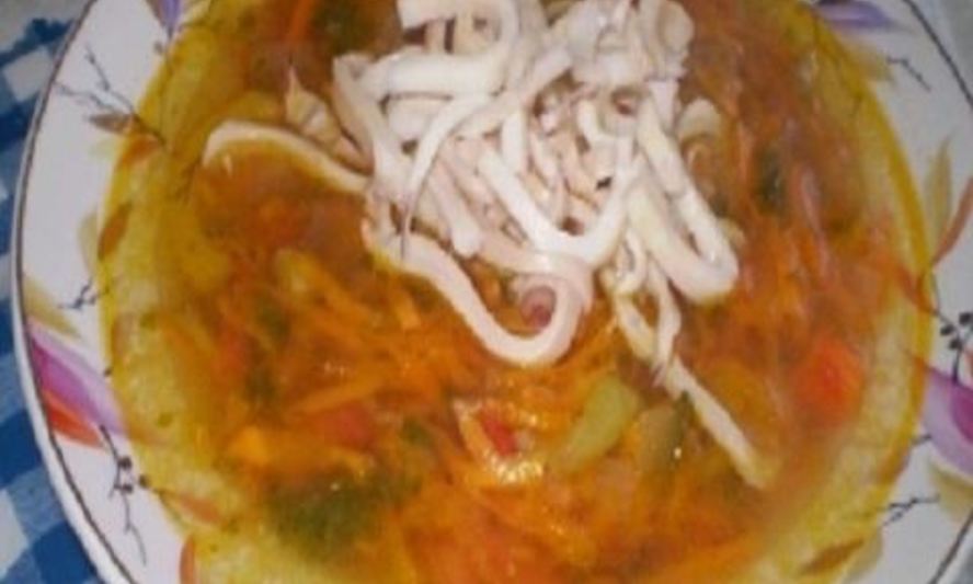 Рецепт итальянского супа с кальмарами