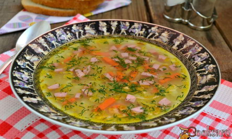 Рецепт картофельного супа с гречкой и сардельками