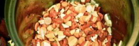 хрустящий суп из тыквы с сухариками