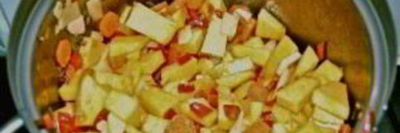 хрустящий суп из тыквы с сухариками