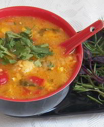 Куриный суп с кукурузой и тыквой