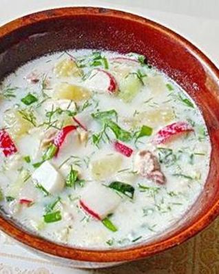 Окрошка днестровская с курицей