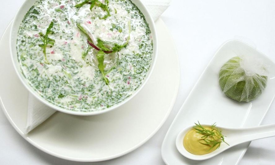 Рецепт окрошки на айране