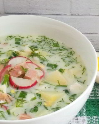 Окрошка на газированной минеральной воде