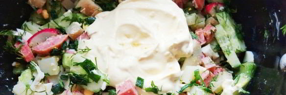 окрошка на газированной минеральной воде