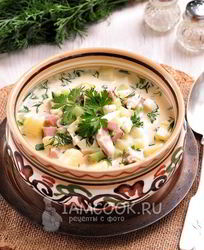 Окрошка на курином бульоне