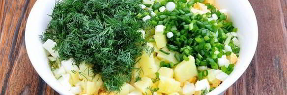 окрошка на курином бульоне