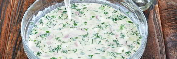 окрошка на курином бульоне