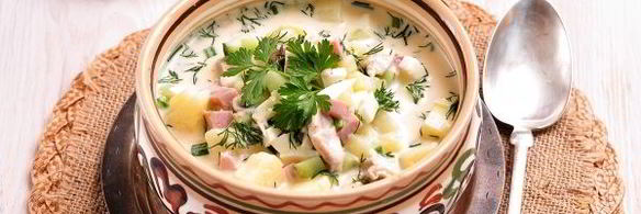 окрошка на курином бульоне