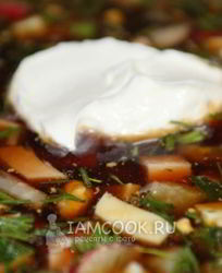 Окрошка на квасе с докторской колбасой