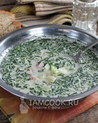 Окрошка на воде с майонезом и уксусом