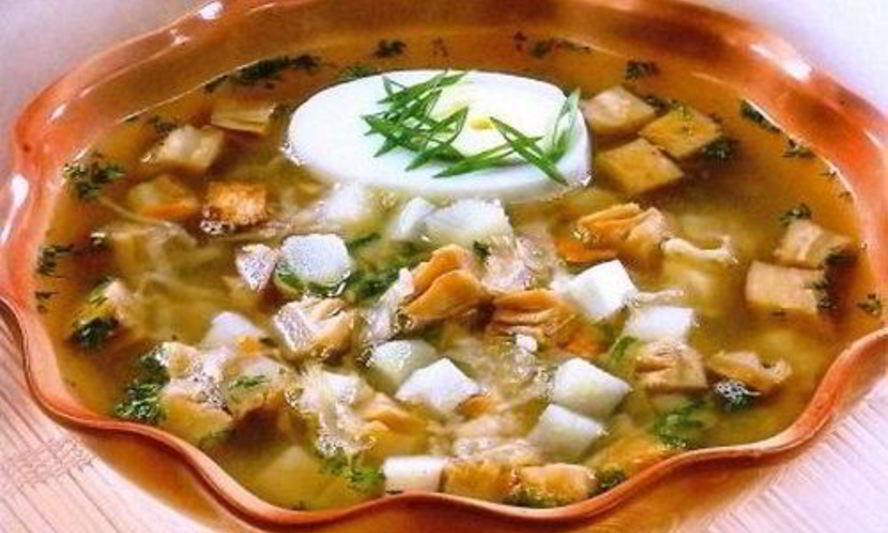 Рецепт окрошки с грибами и горчицей