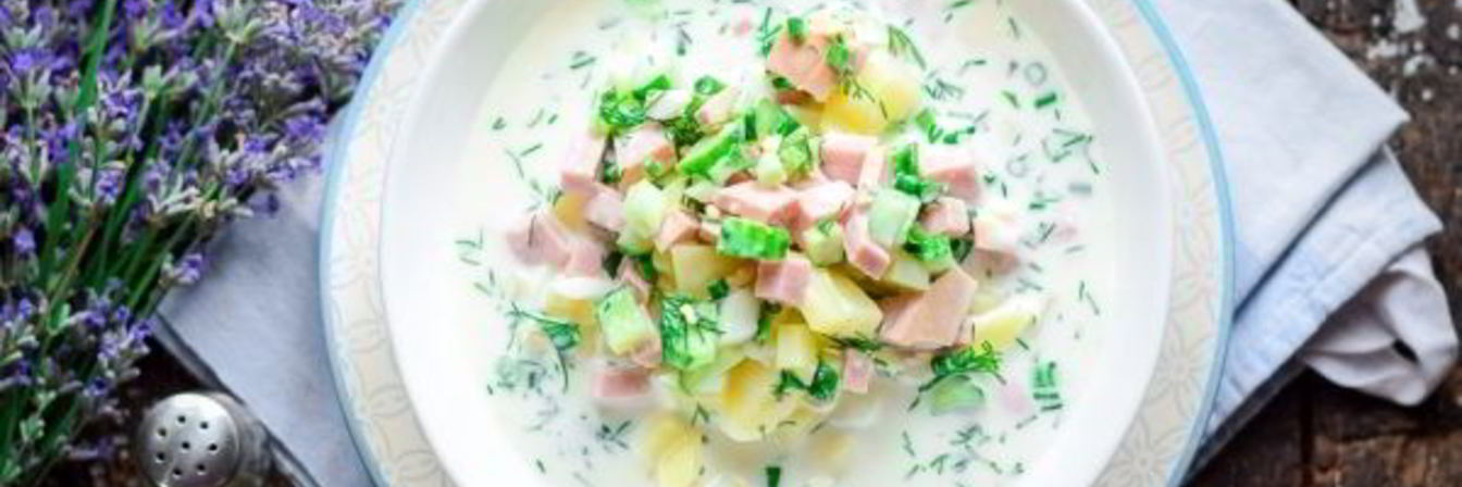 Окрошка с колбасой на воде