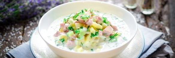 окрошка с колбасой на воде