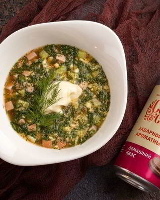 Окрошка с колбасой