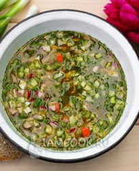 Окрошка с крабовыми палочками