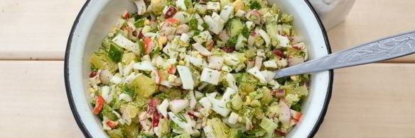 окрошка с крабовыми палочками