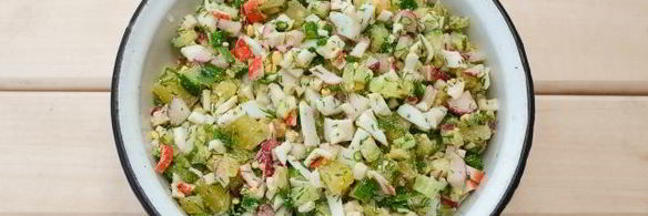 окрошка с крабовыми палочками