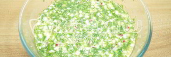 окрошка с курицей на квасе