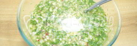 окрошка с курицей на квасе