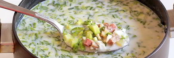 окрошка с мясом на кефире