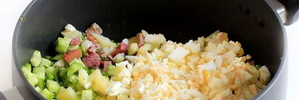 окрошка с мясом на кефире