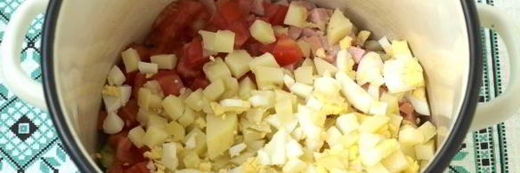 окрошка с помидорами на сыворотке