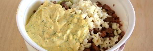 окрошка с жареным мясом