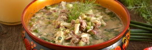 окрошка с жареным мясом