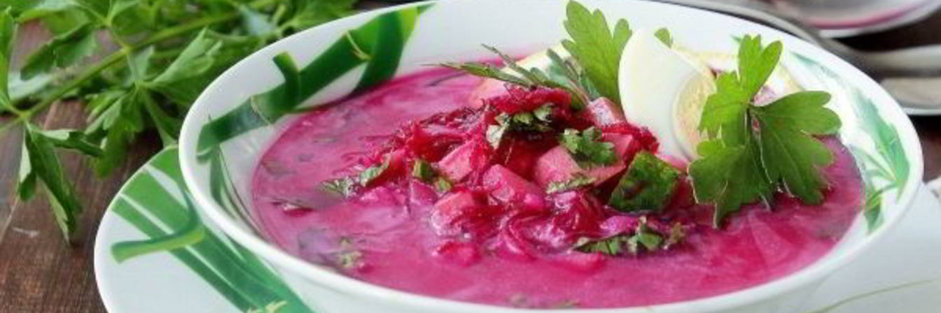 Окрошка со свеклой