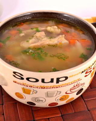 Овощной суп с курицей