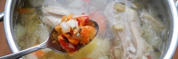 овощной суп с курицей