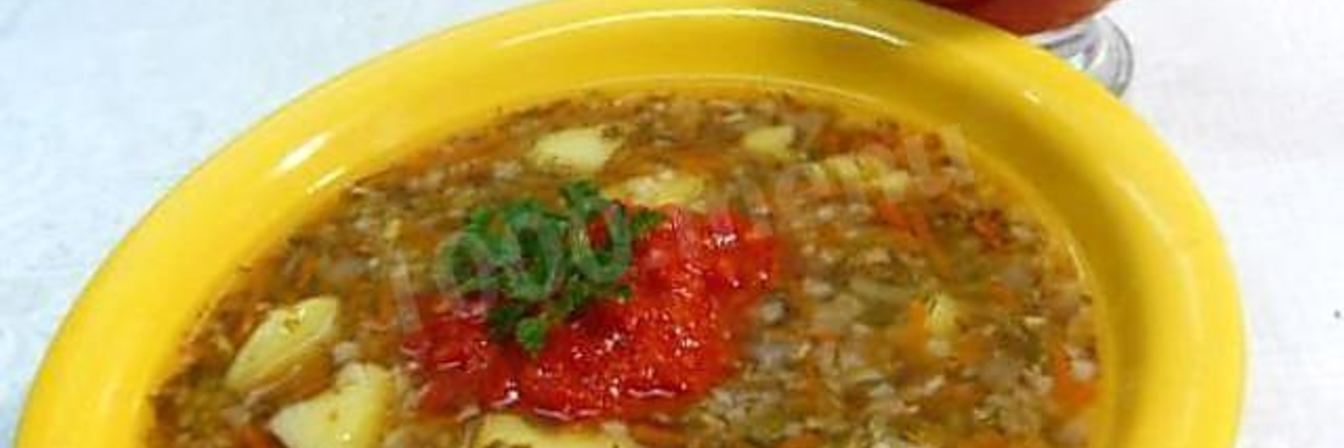Постный суп с гречкой без мяса