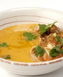 Пряный суп с телячьими мозгами