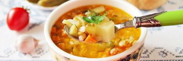 постный рассольник с перловкой