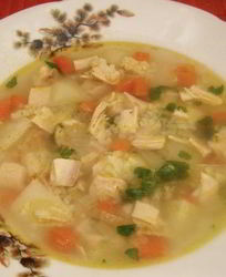 Рисовый суп с курицей